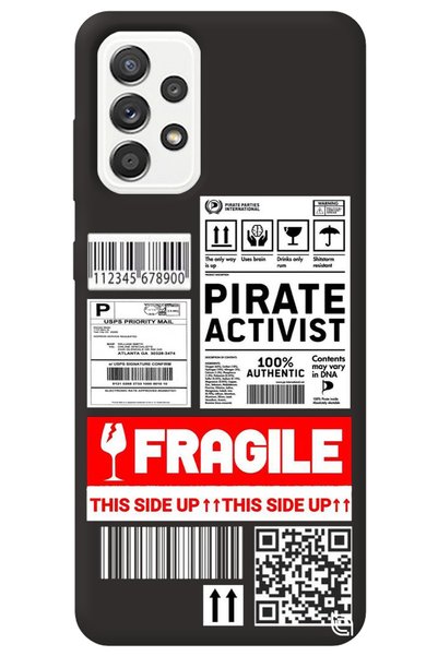 WANNA PROTECT Samsung Galaxy A52 Black Premium Velvet Fragile Patterned Silic...