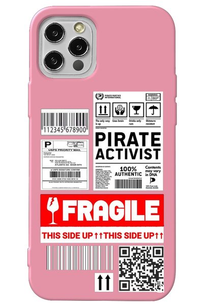 WANNA PROTECT iPhone 14 Pro Pink Velvet Fragile Patterned Silicone Phone Case