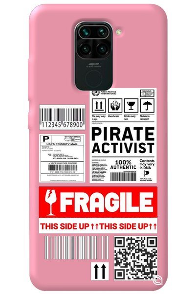 WANNA PROTECT Xiaomi Redmi Note 9 Pink Premium Velvet Inside Fragile Patterne...