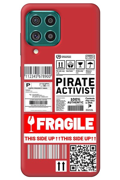 WANNA PROTECT Samsung M22 Red Premium Velvet Fragile Patterned Silicone Phone...
