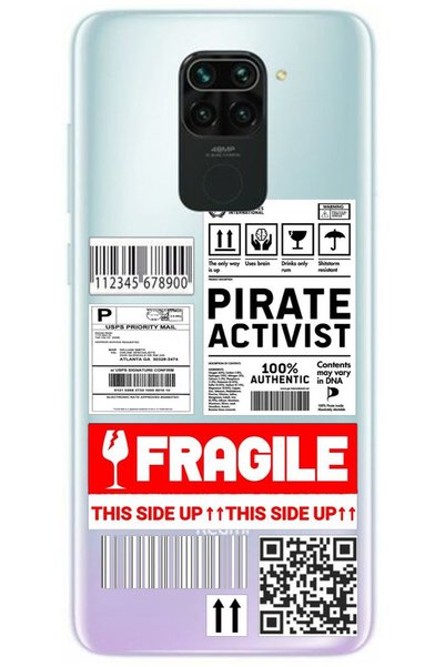 WANNA PROTECT غلاف هاتف Xiaomi Redmi Note 9 من السيليكون الشفاف بنمط هش