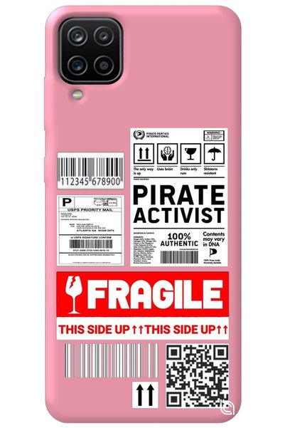 WANNA PROTECT Samsung Galaxy A12 Pink Premium Silicone Phone Case with Velvet...
