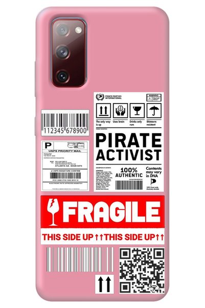 WANNA PROTECT Samsung A02S Pink Premium Velvet Fragile Patterned Silicone Pho...