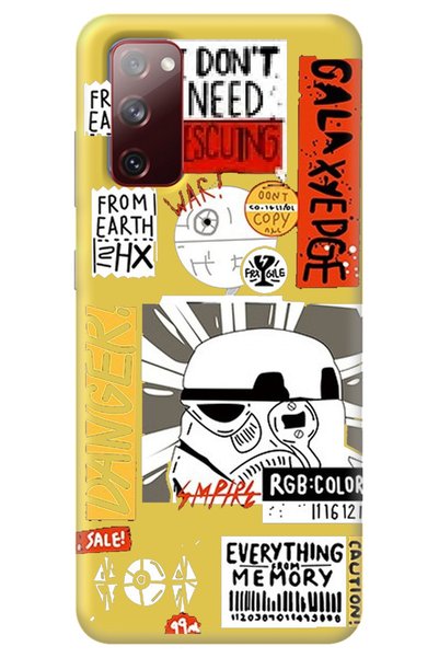 WANNA PROTECT Samsung A03S Yellow Premium Velvet Danger Patterned Silicone Ph...