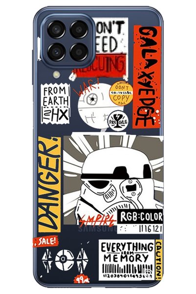 WANNA PROTECT Samsung M22 Clear Premium Danger Pattern Silicone Phone Case