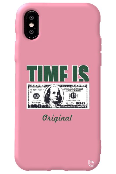 WANNA PROTECT iPhone XS Pink Premium Velvet Money Patterned Silicone Phone Case