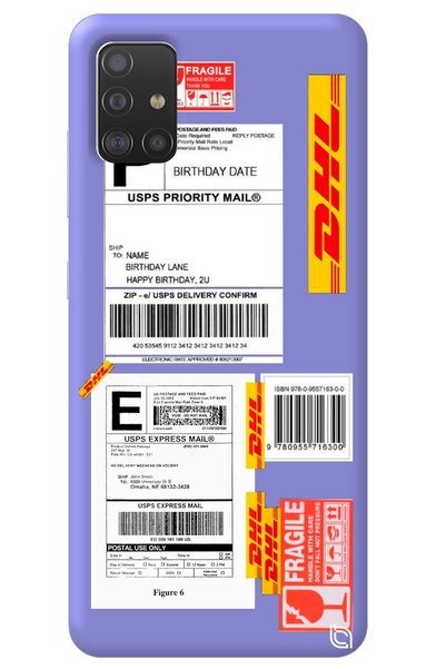 WANNA PROTECT Samsung A71 Lilac Premium Velvet Inside Express Patterned Silic...
