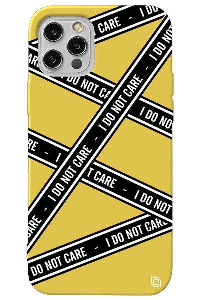 WANNA PROTECT iPhone 13 Pro Yellow Premium Velvet Inside Dont Care Patterned ...