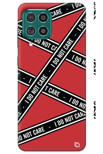 WANNA PROTECT Samsung A22 Red Premium Velvet Inside Dont Care Patterned Silic...