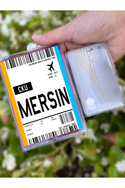 Cekuonline Flight Ticket Mersin Patterned Universal Transparent Passport Cover Model Suitable for All Country Passports