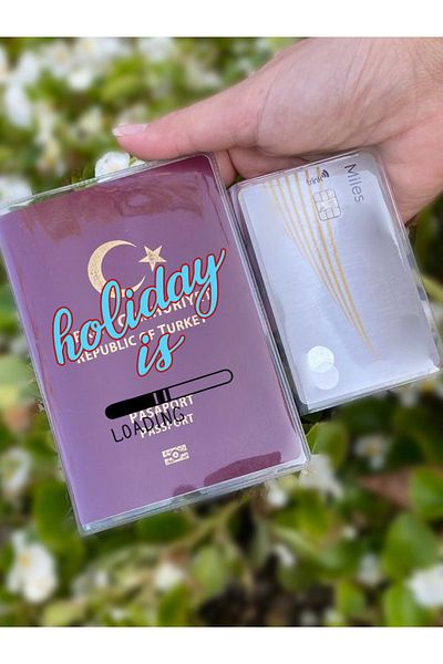 Cekuonline Holiday Loading Patterned Universal Transparent Passport Case Model Suitable for All Country Passports