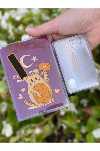 Cekuonline Universal Transparent Passport Case with Cat Letter I Pattern Suitable for All Country Passports