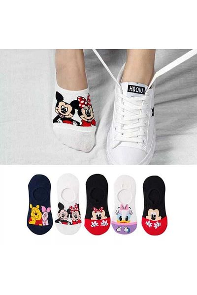 WORTHY SOCKS Опаковка от 5 дамски шарени памучни невидими маратонки