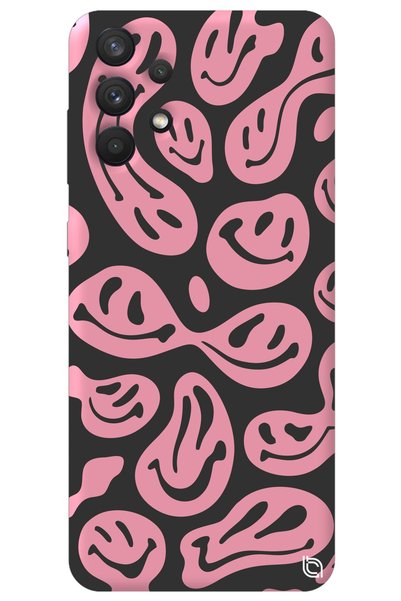 WANNA PROTECT Samsung A23 4g Pink Premium Velvet Inside Smile Patterned Silic...