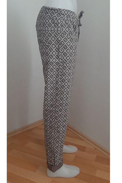 AYASOFYA OTANTIK Women's Italian Mink Patterned Narrow Leg Skinny Trousers