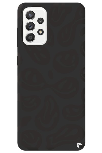 WANNA PROTECT Samsung A73 Black Premium Velvet Inside Smile Patterned Silicon...
