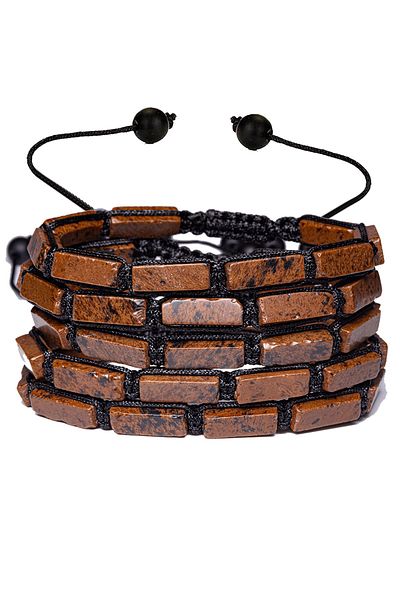 Tesbih Atölyesi Certified Brown Obsidian Stone Natural Stone Bracelet (AAA Quality)