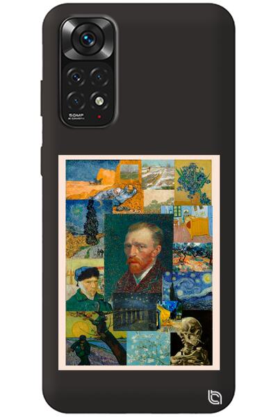 WANNA PROTECT Xiaomi Redmi 10 2022 Black Premium Velvet Inside Van Gogh Patte...