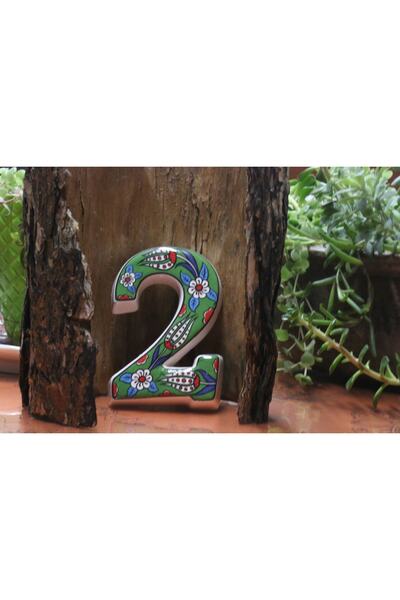 Yılmazel Door Number Ornament Handmade Ceramic Tulip Pattern