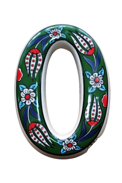 Yılmazel Door Number Ornament Handmade Ceramic Tulip Pattern