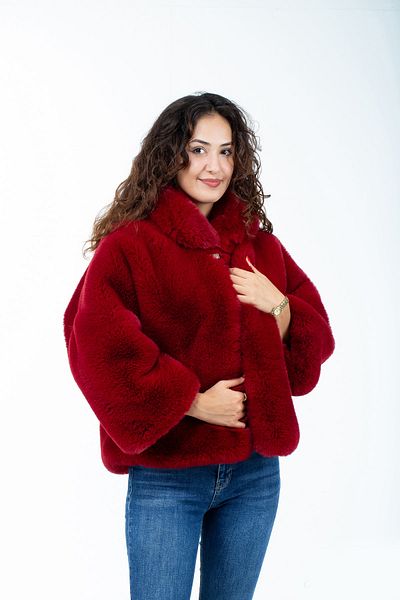 KürkZone Red Extra Thick (HIGHEST GRAMAGED) Fox Fur Jacket Coat