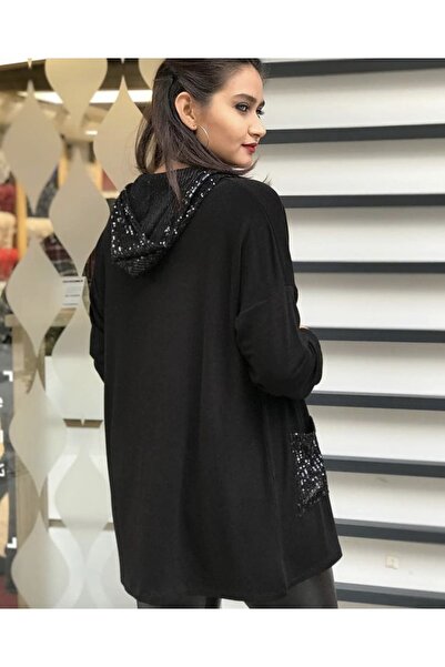 TREND Women's Sequin Cardigan - Pocket and Hoodie