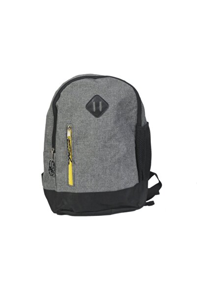 Genel Markalar Antrasit Gri Sarı Fermuar Detaylı Sırt Çantası