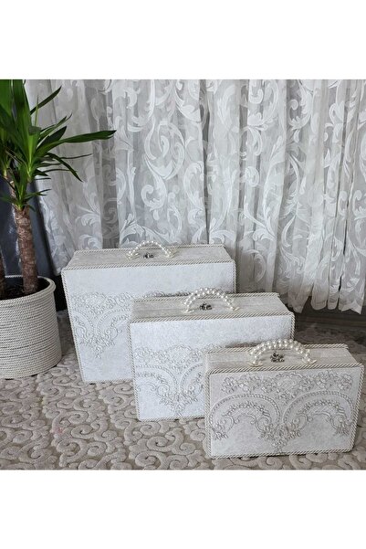 Kırçova Tekstil Şura Çeyiz Sandıkları 3 Lü Söz Nişan Bohça Gelin Düğün Çeyiz Set