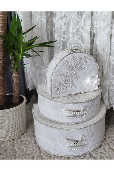 VK CAN MAĞAZALARI Çeyiz Sandıkları 3 Lü D Söz Nişan Bohça Gelin Düğün Çeyiz S...