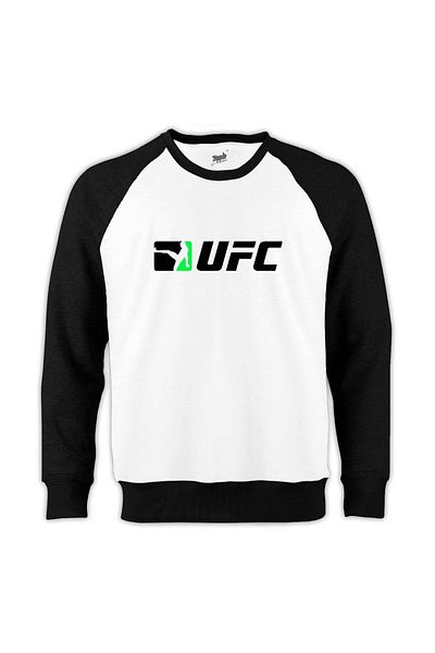 Z zepplin Ufc Green Kick Raglan Sleeve White Sweatshirt