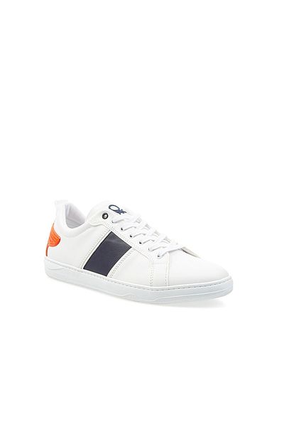 Benetton Ανδρικά αθλητικά παπούτσια σε λευκό Navy Blue Bn-30138