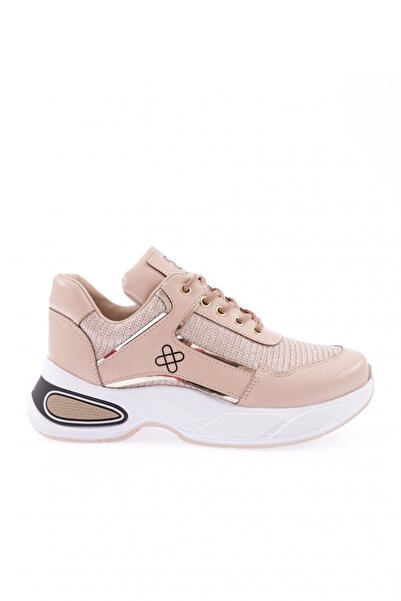 DGN Woman's rubber detailed mega thick sole sneakers shoes beige 234113116