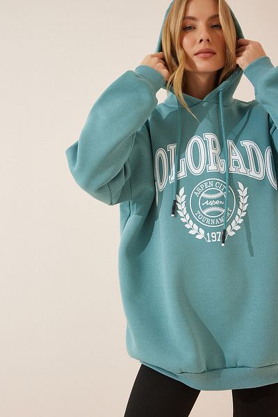 Happiness İstanbul Sweatshirt - Türkis - Oversized