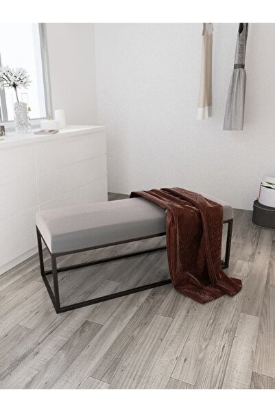 Evka Stil Bench Siyah Ayak Açık Gri Kumaş, Bench Puf, Yatak Ucu Bench, Yemek ...