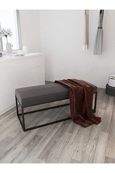 Evka Stil Bench Siyah Ayak Koyu Gri Kumaş, Bench Puf, Yatak Ucu Bench, Yemek ...