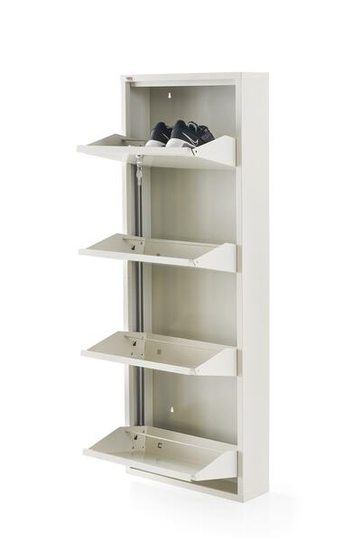 Pratik Metal Ayakkabılık ve Mobilya 4'lü Kilitli Pratik Metal Ayakkabılık (krem)