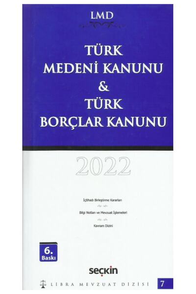 Seçkin Yayıncılık Türk Medeni Kanunu & Türk Borçlar Kanunu (LİBRA MEVZUAT DİZ...