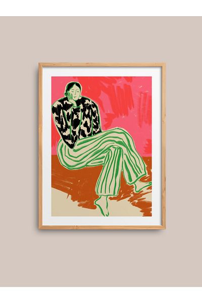 HOMEPACK Единична картина с естествена дървена рамка Tk/034