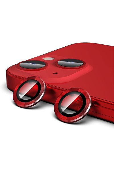 HyperAge iPhone 13 & iPhone 13 Mini Compatible Aluminum Alloy 9H Camera Lens Protector Red [Set of 2]