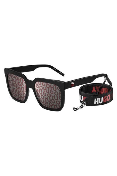 Hugo Boss New Season Unisex Bone Sunglasses Hg 1218/s 56-19-145 Uyy-black Pattern Red