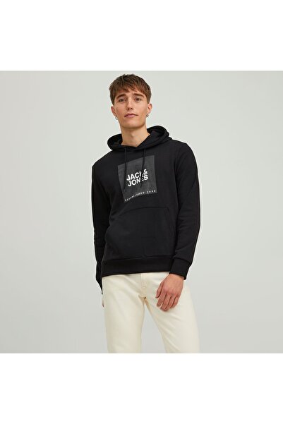 Jack & Jones Ανδρικό μαύρο φούτερ Lock (12213245-b)