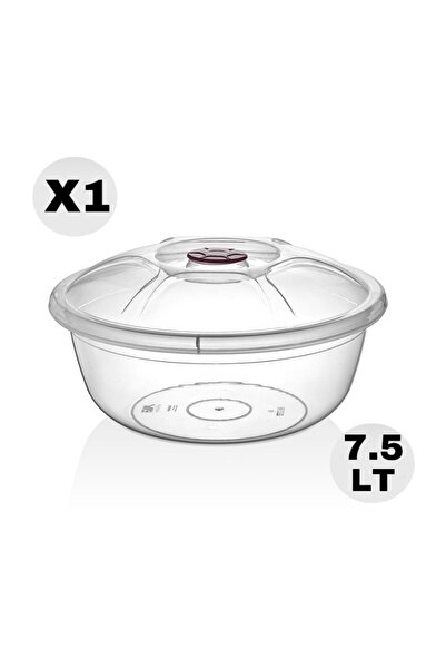 Bambus Home Şeffaf Kapaklı Hamur Leğeni 7,5 Lt 1 Adet