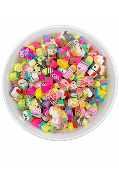 Prestij Boncuk 10 bucăți de argilă polimerică Fimo mixt cupcake, patiserie, mărgele de înghețată, bijuterii