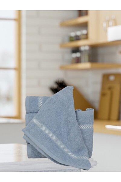 Şelale Can 6-Piece Gray Colored Soft/Water Absorbent Cotton 28x30 Kitchen Drying Cloth Set