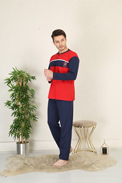 Rimoli Erkek  %100 Pamuk 3 Düğmeli Pijama Takımı