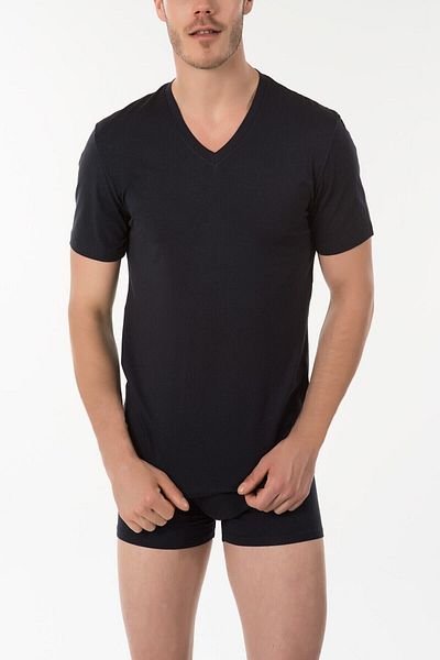Kom Ανδρικό μπλουζάκι Navy Blue Antonio με λαιμόκοψη 44ts30021lacı