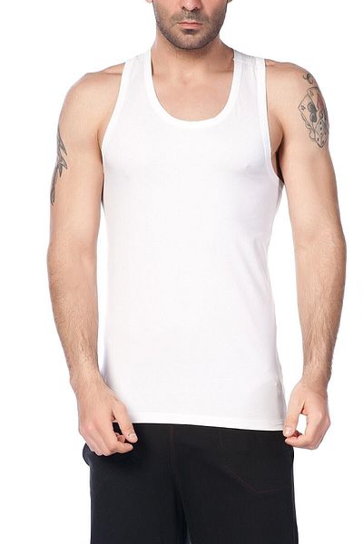 Kom Men's White Aytron Undershirt 2-pack