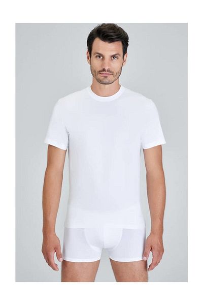 Kom Men's White James Crew Neck T-shirt