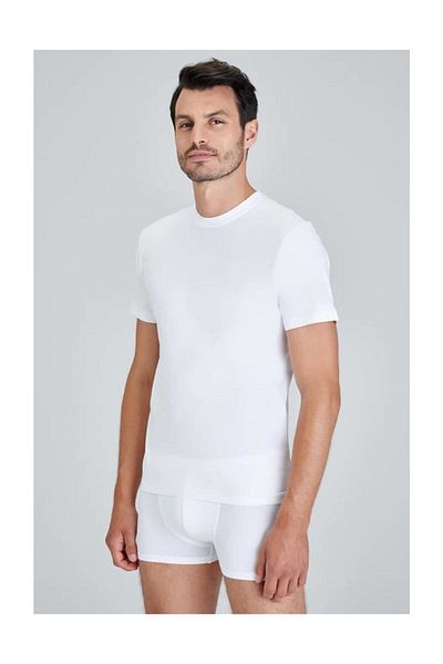 Kom Men's White James Crew Neck T-shirt