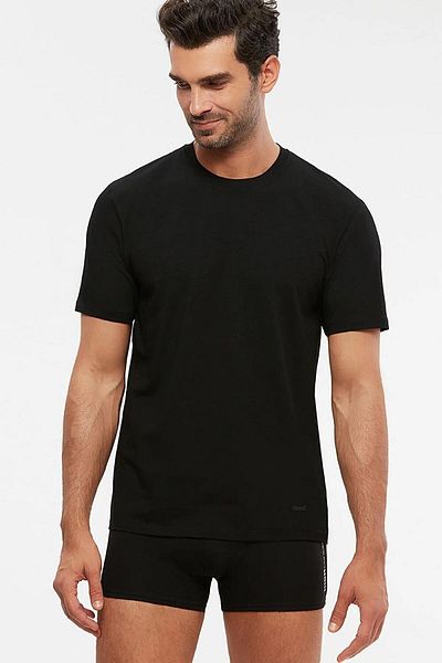 Kom James Crew Neck Men's Undershirt - Black